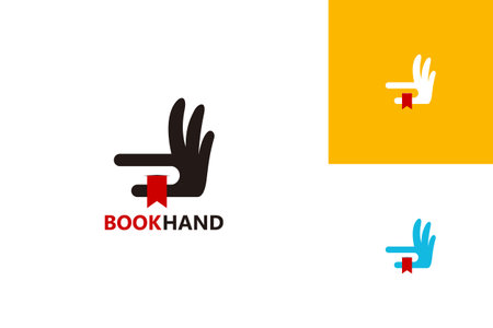 Book Hand Logo Template Design Vector, Emblem, Design Concept, Creative Symbol, Iconのイラスト素材