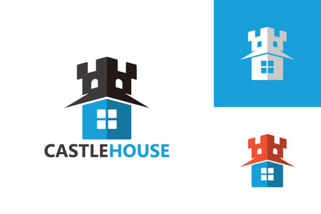 Castle House Logo Template Design Vector, Emblem, Design Concept, Creative Symbol, Iconのイラスト素材