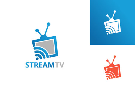 Streaming Television Logo Template Design Vector, Emblem, Design Concept, Creative Symbol, Iconのイラスト素材