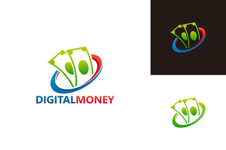 Digital Money Logo Template Design Vector, Emblem, Design Concept, Creative Symbol, Iconのイラスト素材