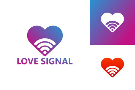 Love Signal Logo Template Design Vector, Emblem, Design Concept, Creative Symbol, Iconのイラスト素材