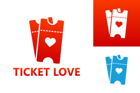 Ticket Love Logo Template Design Vector, Emblem, Design Concept, Creative Symbol, Iconのイラスト素材