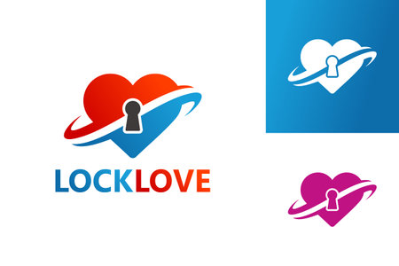 Lock Love Logo Template Design Vector, Emblem, Design Concept, Creative Symbol, Iconのイラスト素材