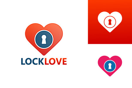 Lock Love Logo Template Design Vector, Emblem, Design Concept, Creative Symbol, Iconのイラスト素材