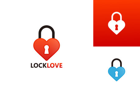 Lock Love Logo Template Design Vector, Emblem, Design Concept, Creative Symbol, Iconのイラスト素材