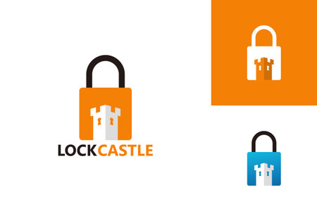 Lock Castle Logo Template Design Vector, Emblem, Design Concept, Creative Symbol, Iconのイラスト素材