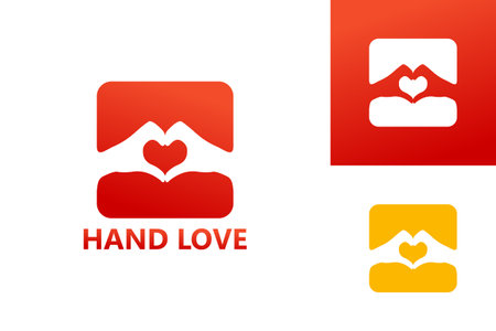 Hand Love Logo Template Design Vector, Emblem, Design Concept, Creative Symbol, Iconのイラスト素材
