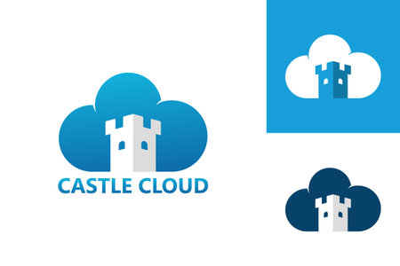 Castle Cloud Logo Template Design Vector, Emblem, Design Concept, Creative Symbol, Iconのイラスト素材