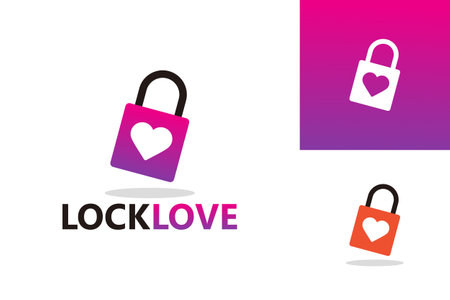Lock Love Logo Template Design Vector, Emblem, Design Concept, Creative Symbol, Iconのイラスト素材