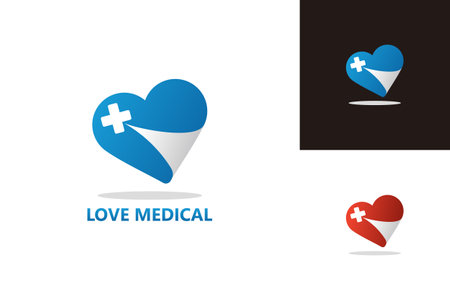 Love Medical Logo Template Design Vector, Emblem, Design Concept, Creative Symbol, Iconのイラスト素材