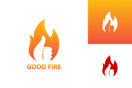 Good Fire Logo Template Design Vector, Emblem, Design Concept, Creative Symbol, Iconのイラスト素材