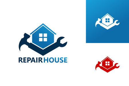 Repair House Logo Template Design Vector, Emblem, Design Concept, Creative Symbol, Iconのイラスト素材