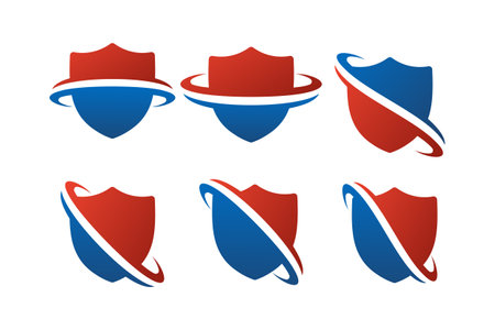 Set Shield Logo Template Design Vector, Emblem, Design Concept, Creative Symbol, Iconのイラスト素材