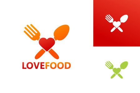 Love Food Logo Template Design Vector, Emblem, Design Concept, Creative Symbol, Iconのイラスト素材
