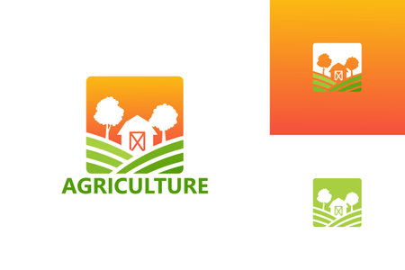 Agriculture Logo Template Design Vector, Emblem, Design Concept, Creative Symbol, Iconのイラスト素材