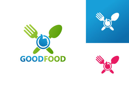 Good Food Logo Template Design Vector, Emblem, Design Concept, Creative Symbol, Iconのイラスト素材