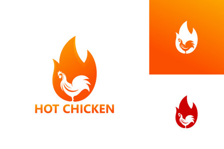 Hot Chicken Logo Template Design Vector, Emblem, Design Concept, Creative Symbol, Iconのイラスト素材