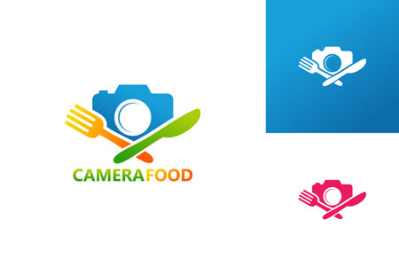 Camera Food Logo Template Design Vector, Emblem, Design Concept, Creative Symbol, Iconのイラスト素材