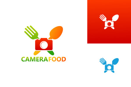 Camera Food Logo Template Design Vector, Emblem, Design Concept, Creative Symbol, Iconのイラスト素材