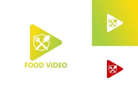 Food Video Play Logo Template Design Vector, Emblem, Design Concept, Creative Symbol, Iconのイラスト素材
