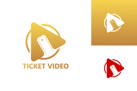 Ticket Video Play Logo Template Design Vector, Emblem, Design Concept, Creative Symbol, Iconのイラスト素材