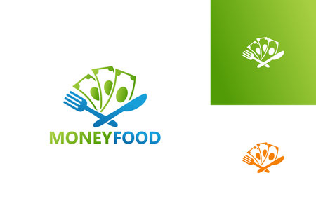 Money Food Logo Template Design Vector, Emblem, Design Concept, Creative Symbol, Iconのイラスト素材
