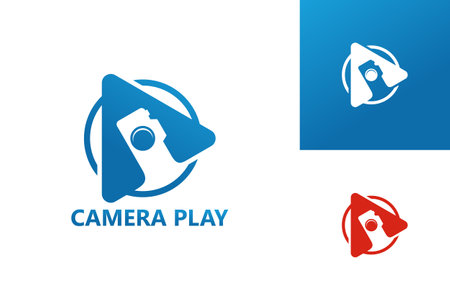 Camera Video Play Logo Template Design Vector, Emblem, Design Concept, Creative Symbol, Iconのイラスト素材