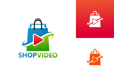 Shop Video Play Logo Template Design Vector, Emblem, Design Concept, Creative Symbol, Iconのイラスト素材