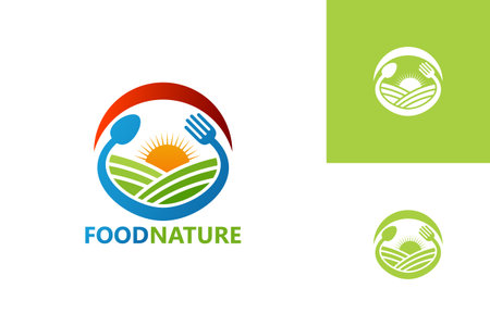 Food Nature Logo Template Design Vector, Emblem, Design Concept, Creative Symbol, Iconのイラスト素材