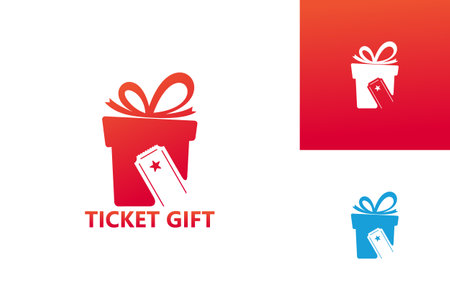 Ticket Gift Logo Template Design Vector, Emblem, Design Concept, Creative Symbol, Iconのイラスト素材