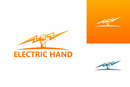 Electric Hand Logo Template Design Vector, Emblem, Design Concept, Creative Symbol, Iconのイラスト素材
