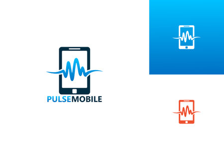 Pulse Mobile Logo Template Design Vector, Emblem, Design Concept, Creative Symbol, Iconのイラスト素材