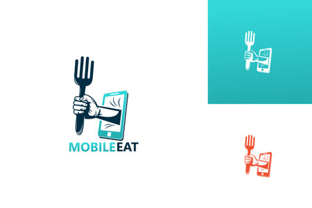 Mobile Eat Logo Template Design Vector, Emblem, Design Concept, Creative Symbol, Iconのイラスト素材