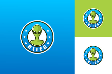 Alien Shield Logo Template Design Vector, Emblem, Design Concept, Creative Symbol, Iconのイラスト素材