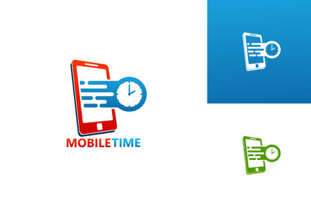 Mobile Time Logo Template Design Vector, Emblem, Design Concept, Creative Symbol, Iconのイラスト素材