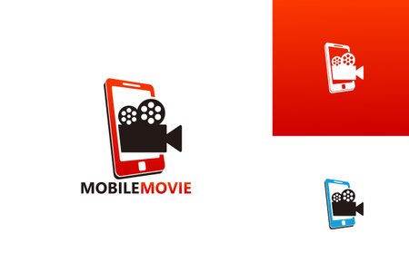 Mobile Movie Logo Template Design Vector, Emblem, Design Concept, Creative Symbol, Iconのイラスト素材