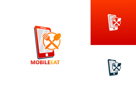 Mobile Eat Logo Template Design Vector, Emblem, Design Concept, Creative Symbol, Iconのイラスト素材
