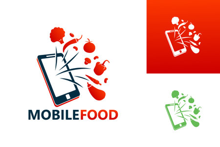 Mobile Food Logo Template Design Vector, Emblem, Design Concept, Creative Symbol, Iconのイラスト素材
