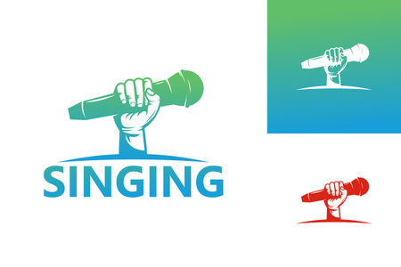 Singing Logo Template Design Vector, Emblem, Design Concept, Creative Symbol, Iconのイラスト素材