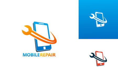 Mobile Repair Logo Template Design Vector, Emblem, Design Concept, Creative Symbol, Iconのイラスト素材