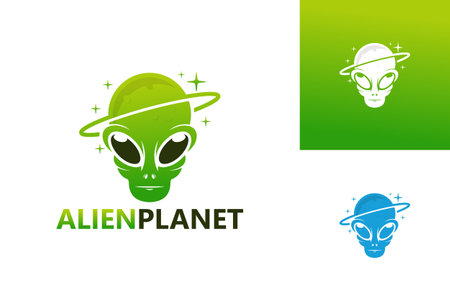 Alien Planet Logo Template Design Vector, Emblem, Design Concept, Creative Symbol, Iconのイラスト素材