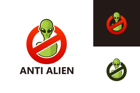 Anti Alien Logo Template Design Vector, Emblem, Design Concept, Creative Symbol, Iconのイラスト素材