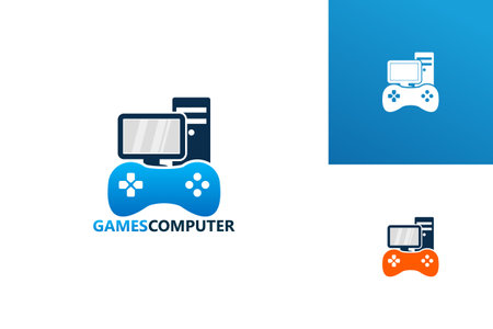 Game Computer Logo Template Design Vector, Emblem, Design Concept, Creative Symbol, Iconのイラスト素材