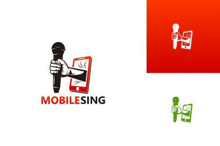 Mobile Sing Logo Template Design Vector, Emblem, Design Concept, Creative Symbol, Iconのイラスト素材
