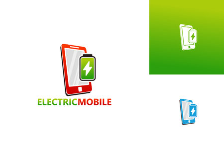 Electric Mobile Logo Template Design Vector, Emblem, Design Concept, Creative Symbol, Iconのイラスト素材