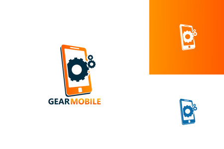 Gear Mobile Logo Template Design Vector, Emblem, Design Concept, Creative Symbol, Iconのイラスト素材