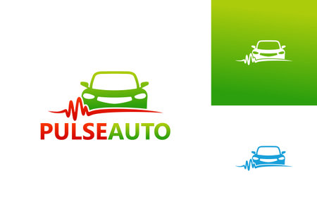 Pulse Automotive Logo Template Design Vector, Emblem, Design Concept, Creative Symbol, Iconのイラスト素材