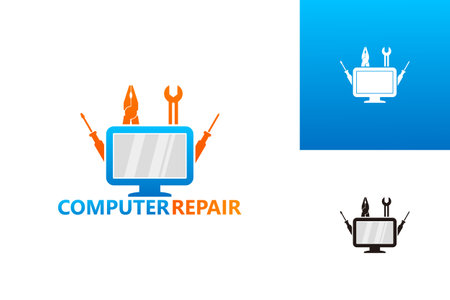 Computer Repair Logo Template Design Vector, Emblem, Design Concept, Creative Symbol, Iconのイラスト素材