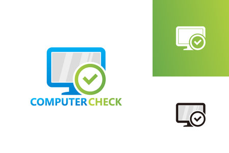 Computer Check Logo Template Design Vector, Emblem, Design Concept, Creative Symbol, Iconのイラスト素材