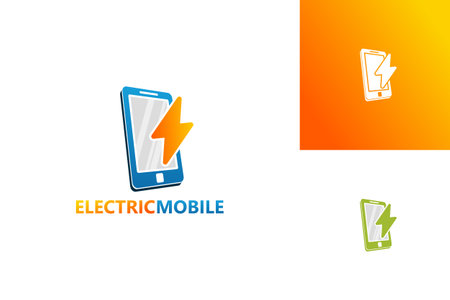 Electric Mobile Logo Template Design Vector, Emblem, Design Concept, Creative Symbol, Iconのイラスト素材